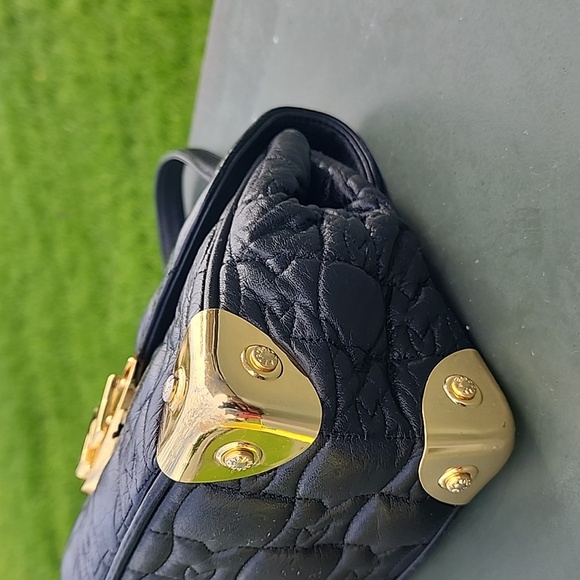 METROCITY Black Embossed Logo Quilted Leather Mini Bag - Picture 7 of 16